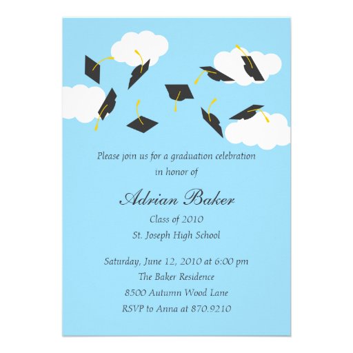 Grad Caps Graduation Party Invitation