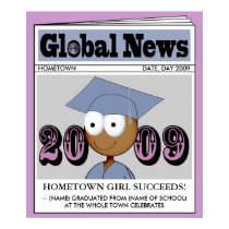 Grad News dark skin female posters by marilynstraus Grad News dark skin female posters