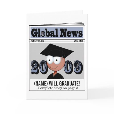 Grad News male reddish Greeting Cards by marilynstraus