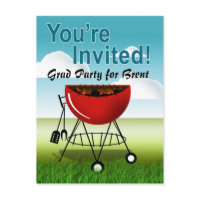 Grad Party - BBQ Cookout Party Postcard