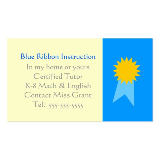 grade school tutor business cards template zazzle tutoring business cards