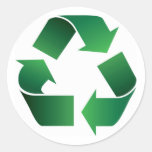 Gradient recycle icon round sticker