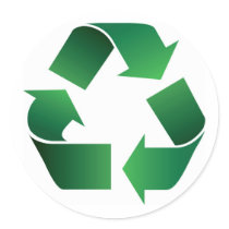 Gradient recycle icon round sticker