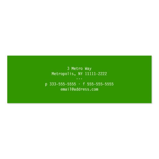 Gradient Upside Downtown HH Skinny Business Cards (back side)