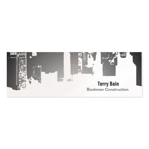 Gradient Upside Downtown Horizontal Skinny Business Card (front side)