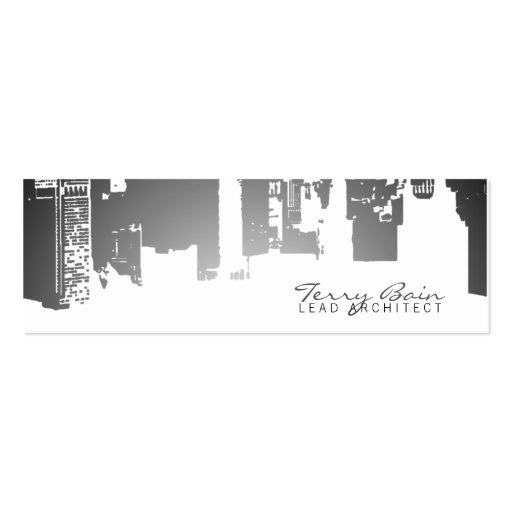 Gradient Upside Downtown Horizontal Skinny Business Card Template (front side)