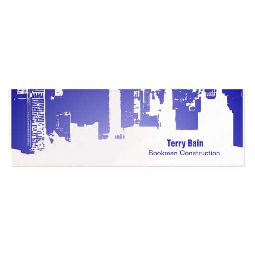 Gradient Upside Downtown Horizontal Skinny Business Card Template (front side)