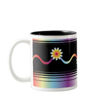 Gradients & Flower Pattern on Black mugs by Lidusik Gradients & Flower Pattern on Black mugs