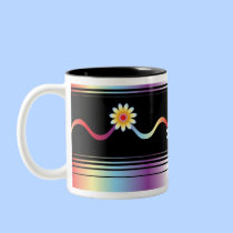Gradients & Flower Pattern on Black mugs
