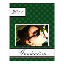 Graduación del fiesta de casa abierta del verde de invitación personalizada