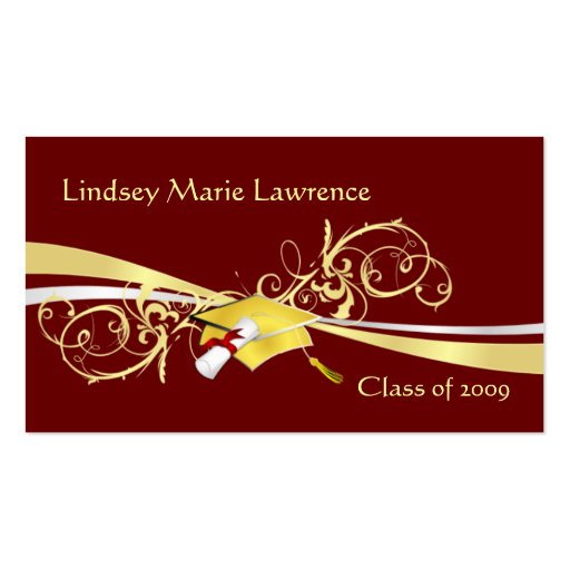 Graduatation Name and Contact Cards Business Cards (front side)