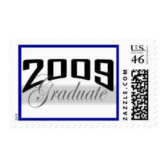 Graduate 2009 blue border postage stamp stamp