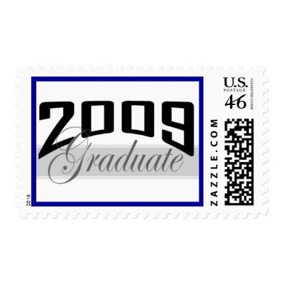 Graduate 2009 blue border postage stamp