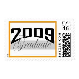 Graduate 2009 orange border postage stamp stamp