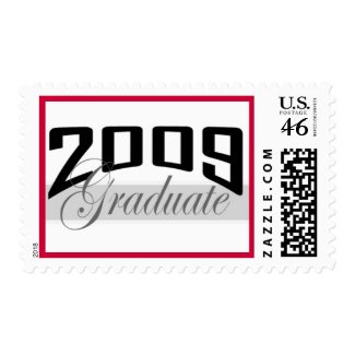 Graduate 2009 red border postage stamp stamp