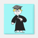 Graduate, Blonde Male Fridge Magnets