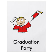 Graduate Boy Cute Red Flyer Design