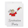 Graduate Boy Cute Red Custom Invite