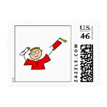 Graduate Boy Cute Red Postage Stamp