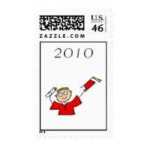 Graduate Boy Cute Red Stamps