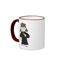 Graduate, Brunette Female mugs
