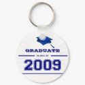 Graduate Class of 2009 Key Ring - Blue keychains by class_of_store Graduate Class of 2009 Key Ring - Blue keychains