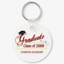 Graduate Class of 2009 Key Ring - Garnet and Gold keychains
