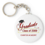 Graduate Class of 2009 Key Ring - Garnet and Gold Keychain