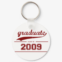Graduate Class of 2009 Key Ring - Red and White keychains by class_of_store Graduate Class of 2009 Key Ring - Red and White keychains