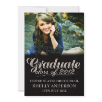 Graduate Class of 2012 Modern Black Invite