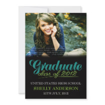 Graduate Class of 2012 Modern Blue Green Invite