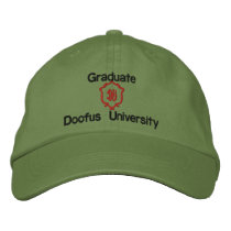 Graduate, Doofus University, DU embroidered hats
