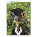 Graduate Giraffe Gold Tassel Greeting Card