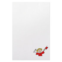 Graduate Girl Cute Red Stationery Paper