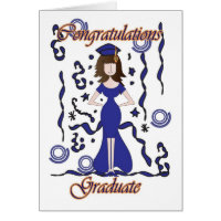 Graduate, Graduation Congratulations with girl Greeting Card