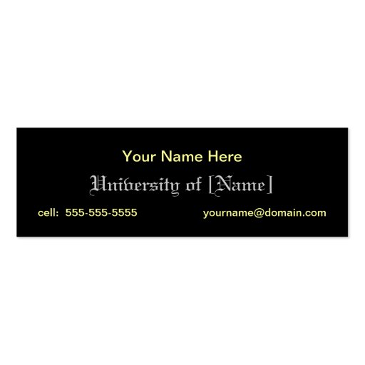 Graduate Name Cards Business Card Template (back side)