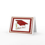 Graduate Red Thank You Greeting Card