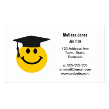 Graduate smiley face business card