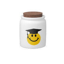 Graduate smiley face candy dishes
