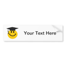 Graduate Smiley face with graduation hat Bumper Stickers