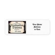Graduate Standing Tall Diploma Custom Return Address Labels