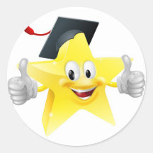 Graduate star mascot stickers