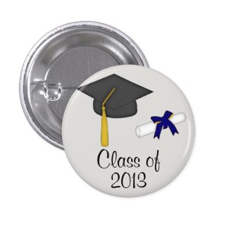 Graduating Class Black Cap Button