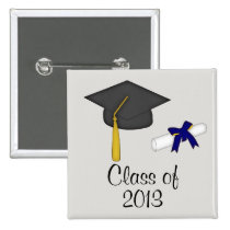 Graduating Class Black Cap buttons