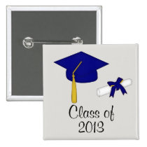 Graduating Class Blue Cap buttons