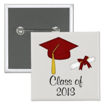 Graduating Class Red Cap buttons