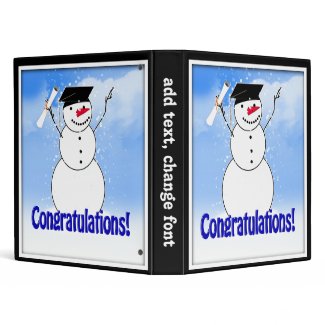 Graduating Snowman With Diploma binder