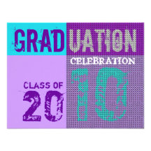 Graduation 2010 Party Blue Purple Invitation
