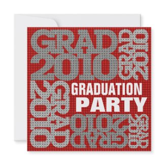 Graduation 2010 Party Red Invitation invitation