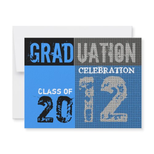Graduation 2012 Party Graphic Blue Black Invitatio zazzle_invitation